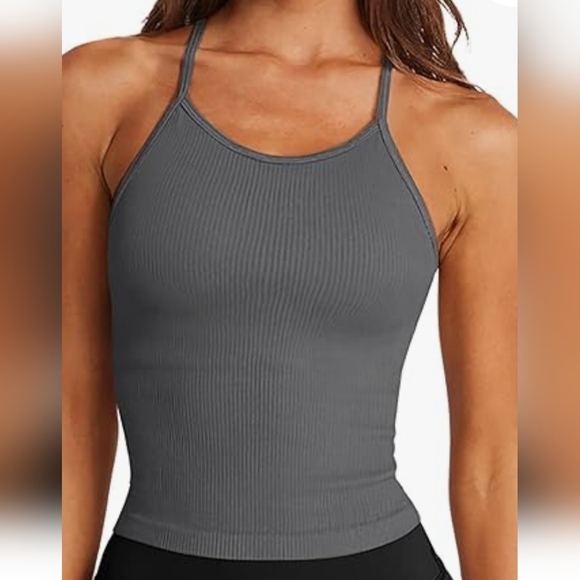 3 LASLULU Womens Sports Bra Top Bundle Size Large Gray Orange Pink - Picture 12 of 13